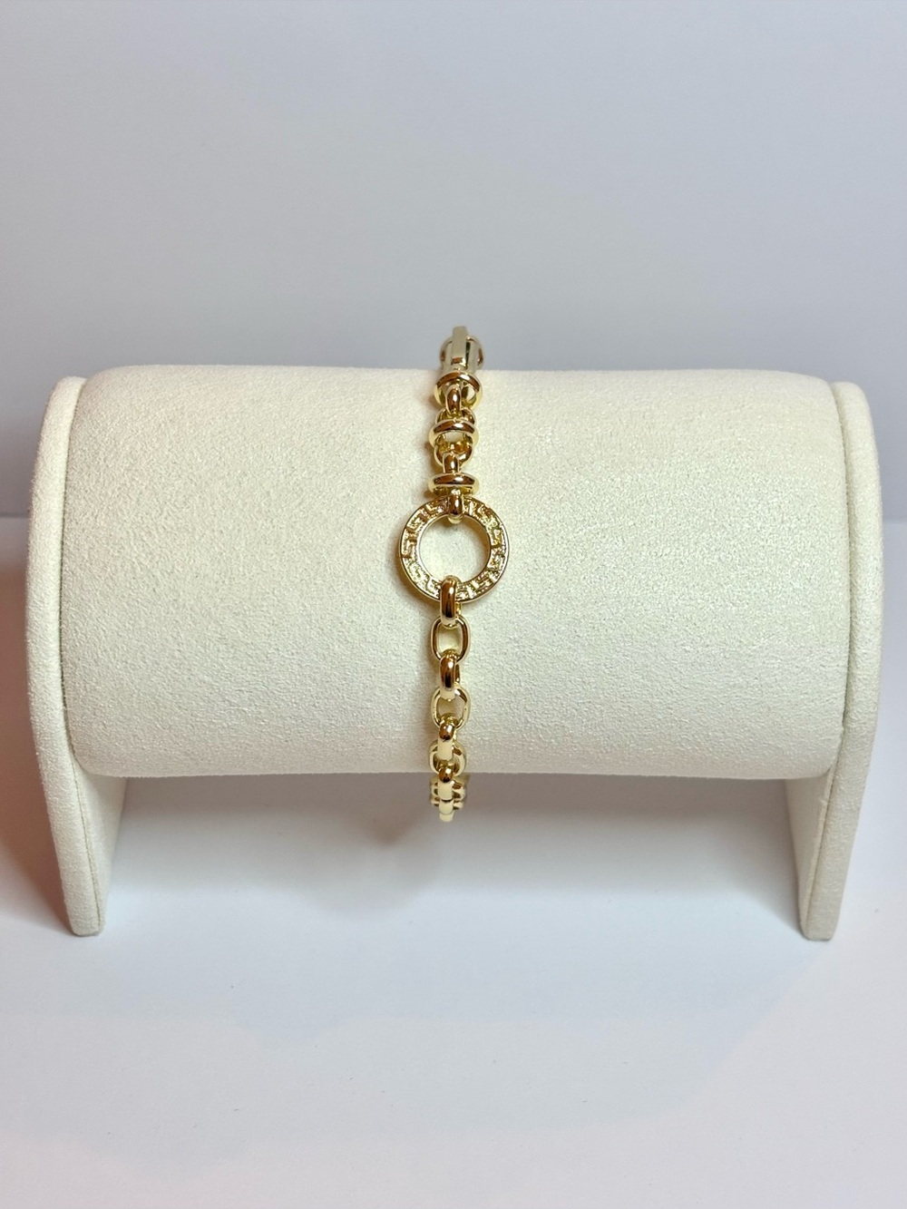 Gold Greek key ring bracelet
